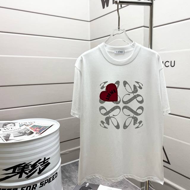 Loewe 2025 Spring/Summer New Short-Sleeve T-Shirt Made With 280G Double Yarn Fea