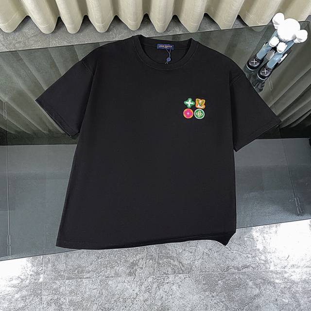 Replica Version Louis Vuitton Lv 2025 New Dopamine Logo Embroidered Short-Sleeve