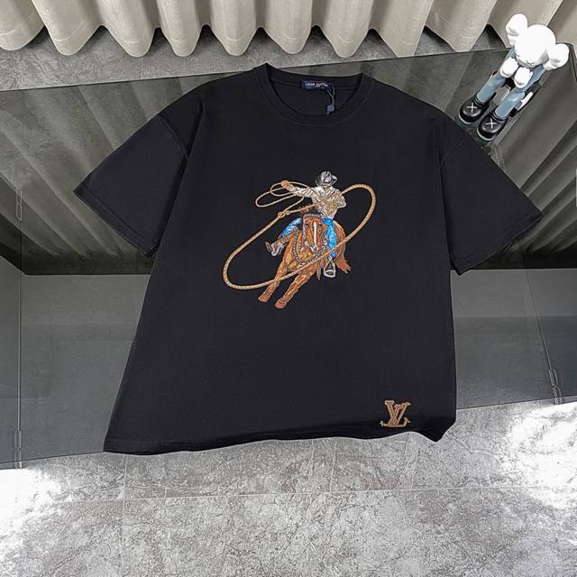 Replica Version 3D Cotton Thread Embroidery Louis Vuitton Lv 25Ss Western Cowboy