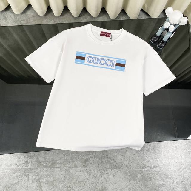 Gucci Classic Printed Embroidered Waistband Short-Sleeve T-Shirt. Multiple New-S