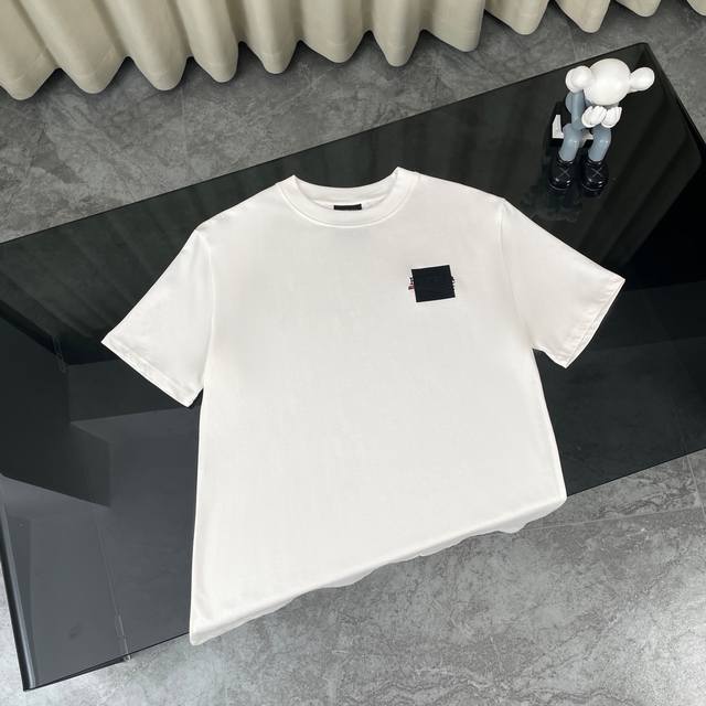 Balenciaga Paris Classic Logo Tape Short-Sleeve T-Shirt Fabric: 300-Gram Cotton,