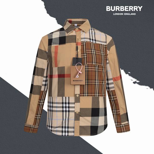 Style Number Sl66 Burberry Patchwork Check Shirt Burned Flower Design Original M