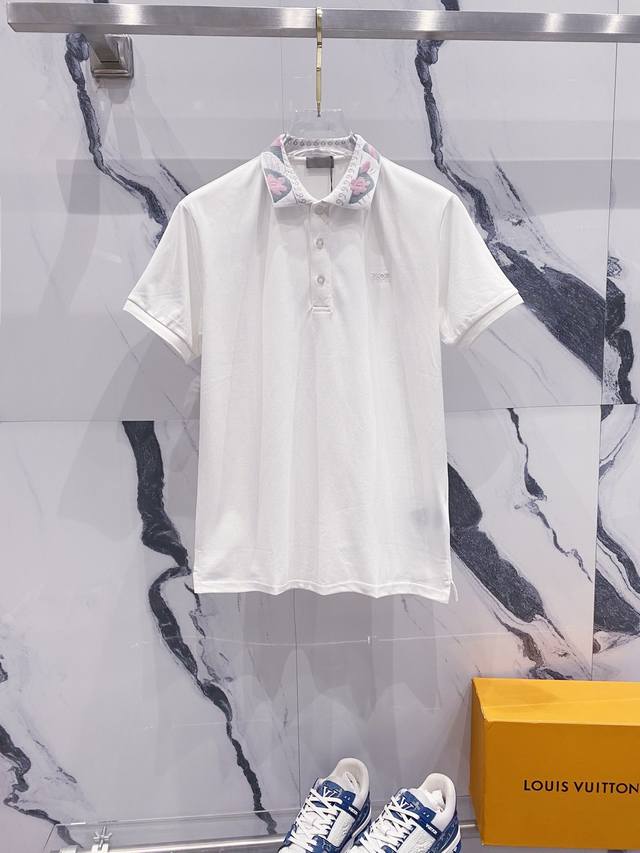 Dior Dior Collared Polo Shirt Collar Petal Letter Embroidered Logo Small Label D
