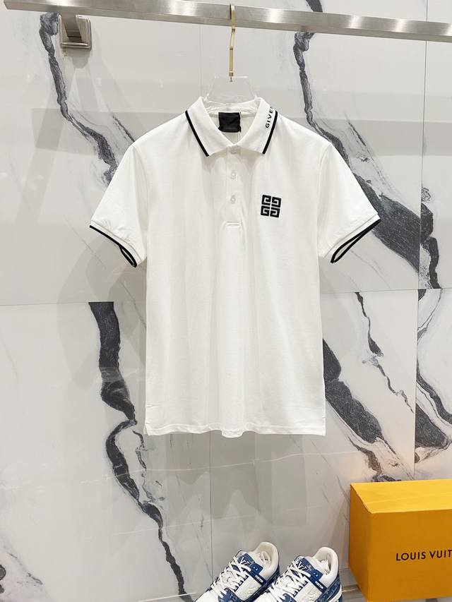 Givenchy Givenchy Collared Polo Shirt Color-Blocked Collar With Embroidered Lett