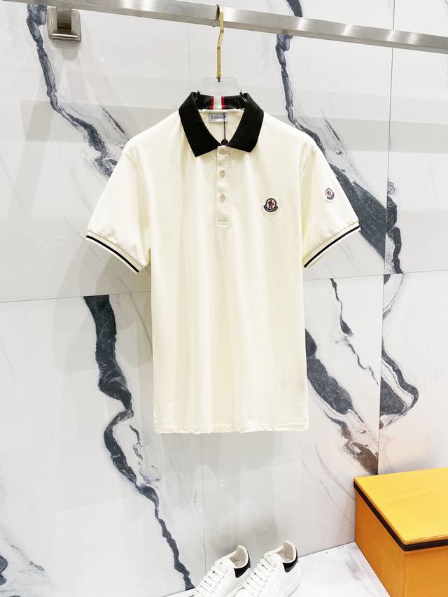 Moncler Moncler Collar Polo Shirt Contrasting Collar With Simple Brand Logo Badg
