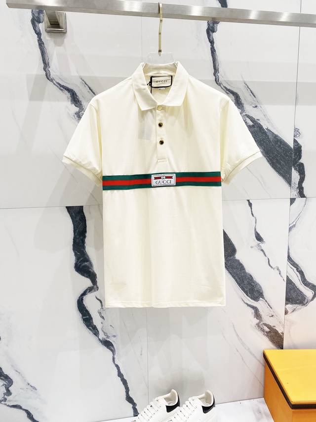 Gucci Gucci Collared Polo Shirt Brand Red And Green Waistband With Letter Logo L