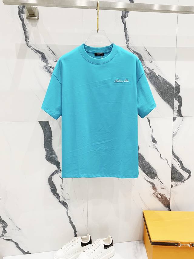 Balmain Balmain 260G Round Neck Short-Sleeve T-Shirt Minimalist Brand Letter Log