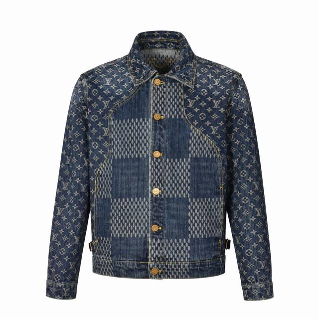 Exclusive Supply 1V X Nigo 20Fw Collaboration Jacquard Denim Jacket Blue Origina