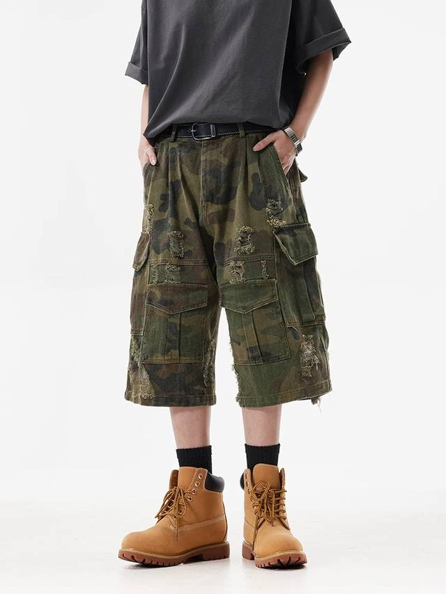 Style Number Xk3280 American Retro Distressed Stone-Washed Vintage Camouflage 7/