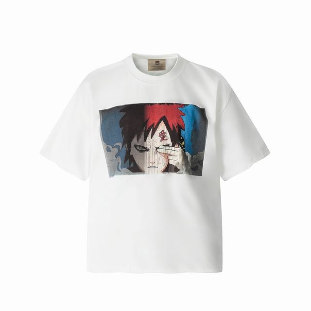 Vt974 Japanese Anime Naruto Itachi Digital Direct-Print Vintage Washed-Out Short