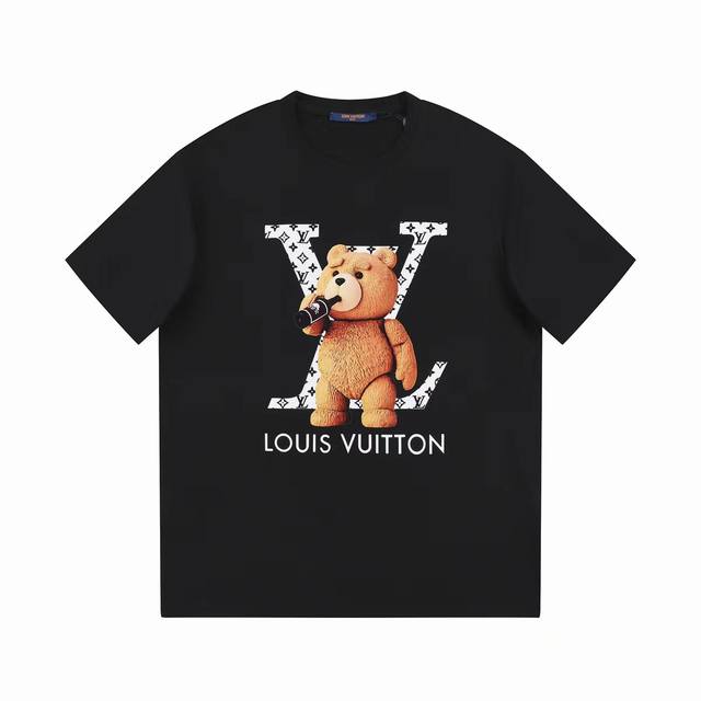 Lv Donkey House 25Ss Spring/Summer New Arrival T-Shirt! Lv Cartoon Bear Embossed