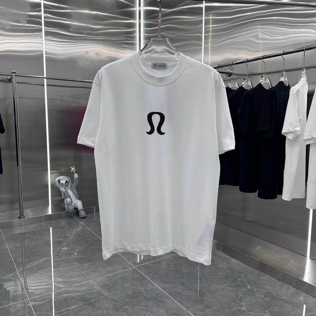 Lulu 2025 New Fashion Round Neck Short-Sleeve T-Shirt With Unique Thick Embossed