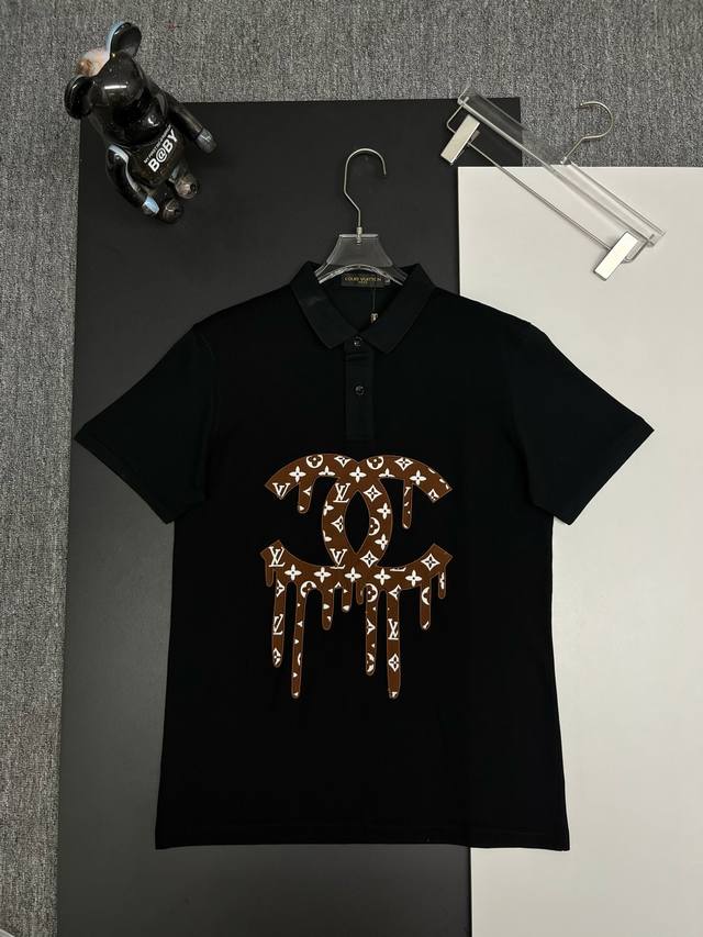 Chanel&Lv Chanel And Louis Vuitton Logo Embroidered New-Style Polo Shirt Authent