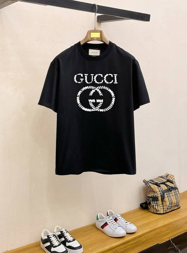 Gucc '60Ss New Classic Printed Short-Sleeve Shirt, Celebrity-Inspired Style, Mad