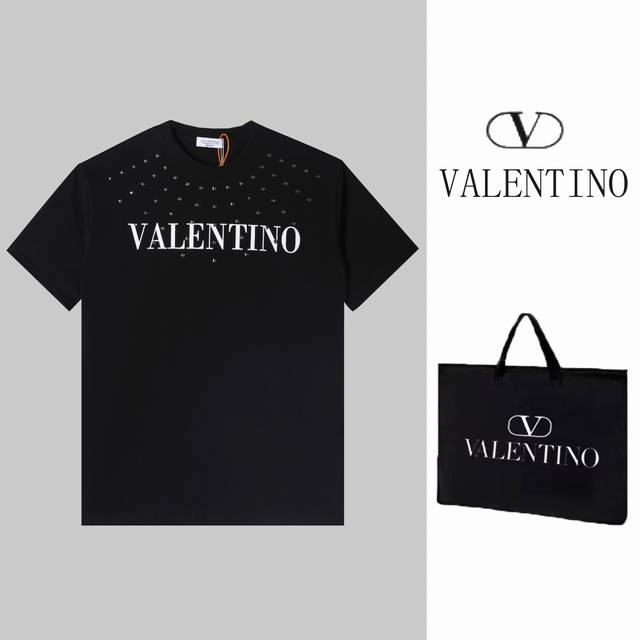 Style Number H12 Valentino New Print Rhinestone Short-Sleeve T-Shirt, High-Quali