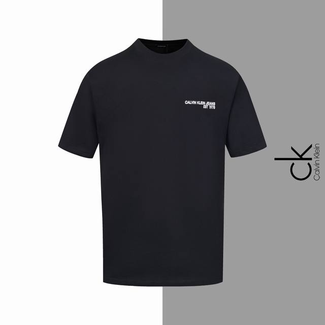 Style Number#Z47 Ck Letter Large Logo Printed Round Neck Short-Sleeve T-Shirt Ca