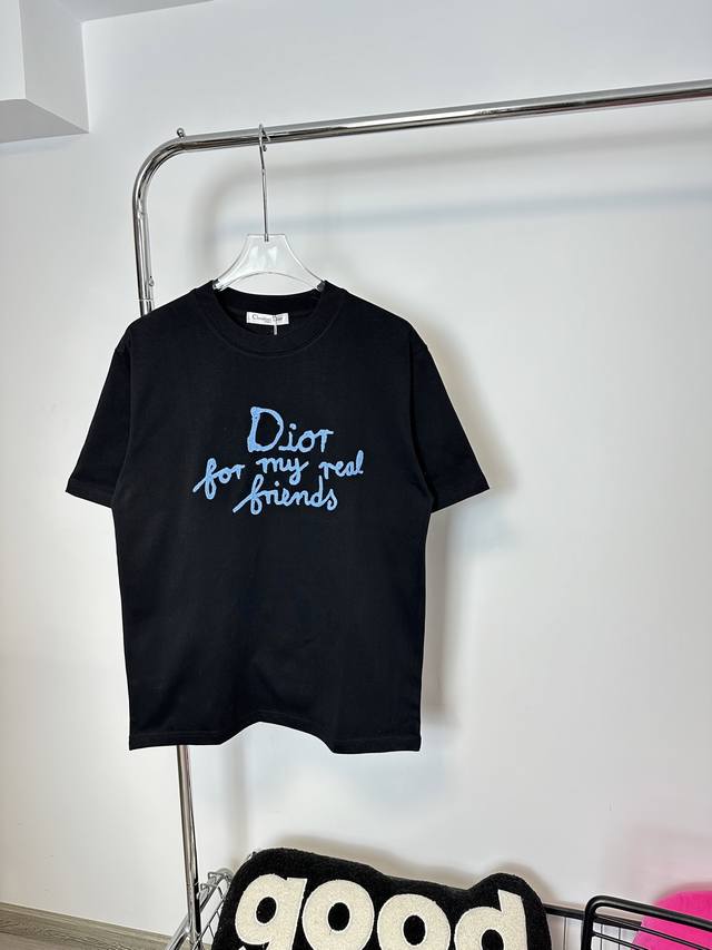 Style Number:Hmy79# Dior Dior Precision Embroidered Logo Letter T-Shirt. Authent