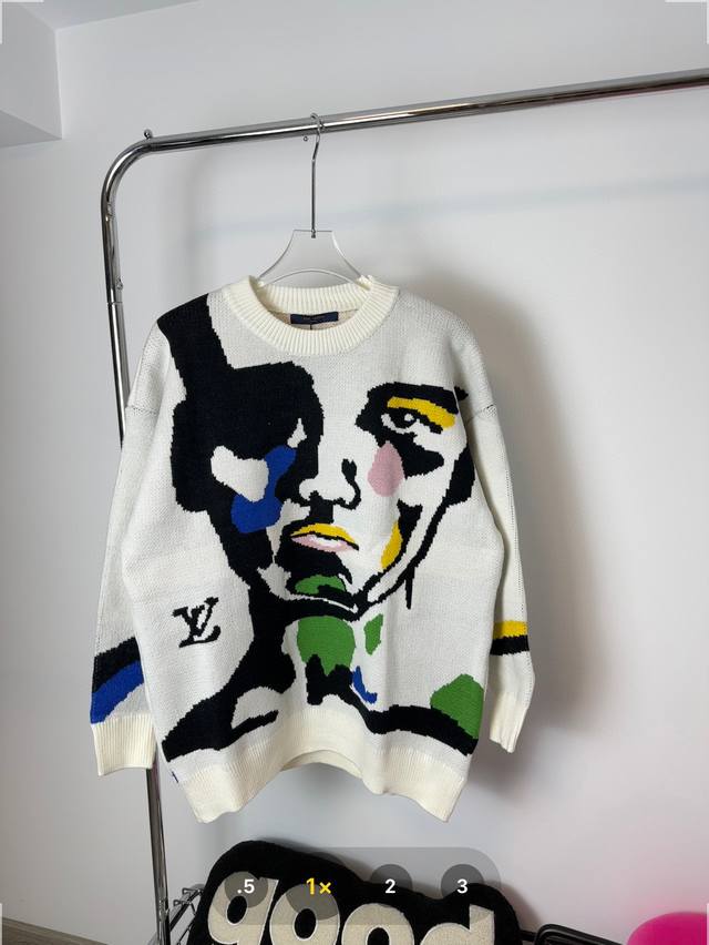 Style Number: Hmy59# Louis Vuitton Men's Double-Stitch Jacquard Knit Craftsmansh