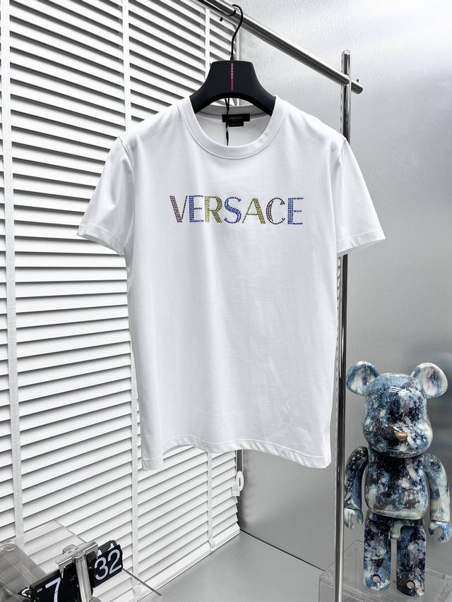 Versace* 24Ss New Short-Sleeve Shirt With Heat-Pressed Australian Diamond-Shaped