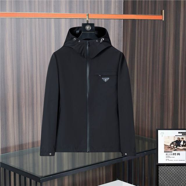 Zhen Prada's Latest Casual Men's Hooded Windbreaker,High-Quality Original Design