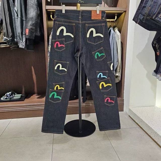 Style Number Cc870 Evisu Fortune God Multi-Pocket Printed Denim Pants (Unisex) H