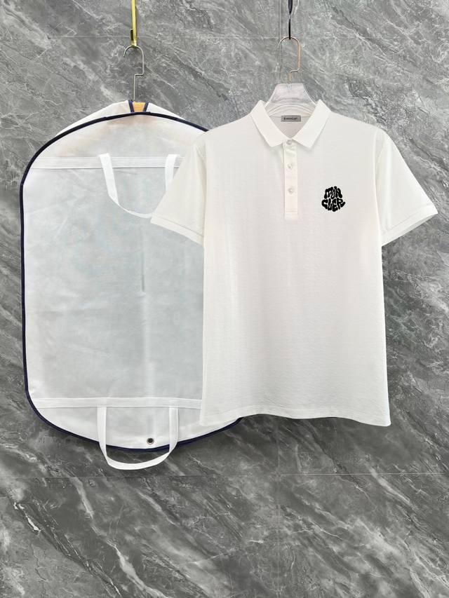 Premium Quality Moncler 25 Spring/Summer Full Jacquard Collar Short-Sleeve Shirt