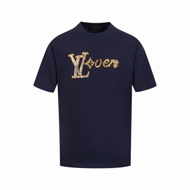 White Background Image, Top-Tier Version Lv Colored Letter Embroidered Sequin Ro
