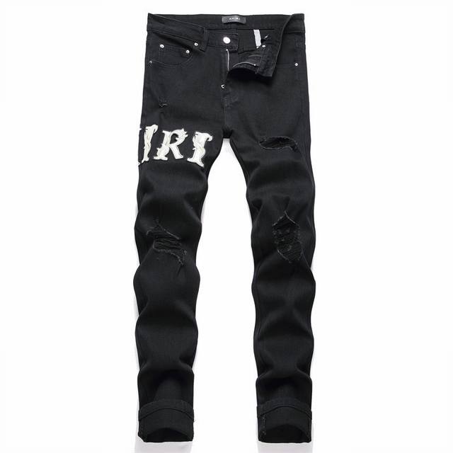 Style Number 3796 Authentic Reproduction Version Amiri Patch Embroidery Denim Pa