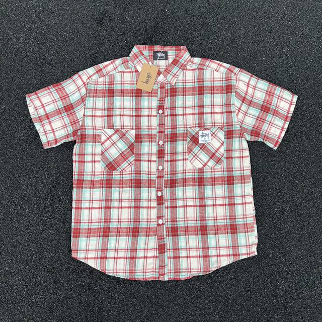 Style Number Fz228 Stussy 100% Cotton Brushed Embroidered Label Check Pattern He