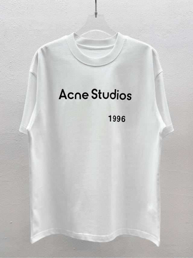 Acne Studios Round Neck Short-Sleeve T-Shirt Digital Direct-To-Garment Printing