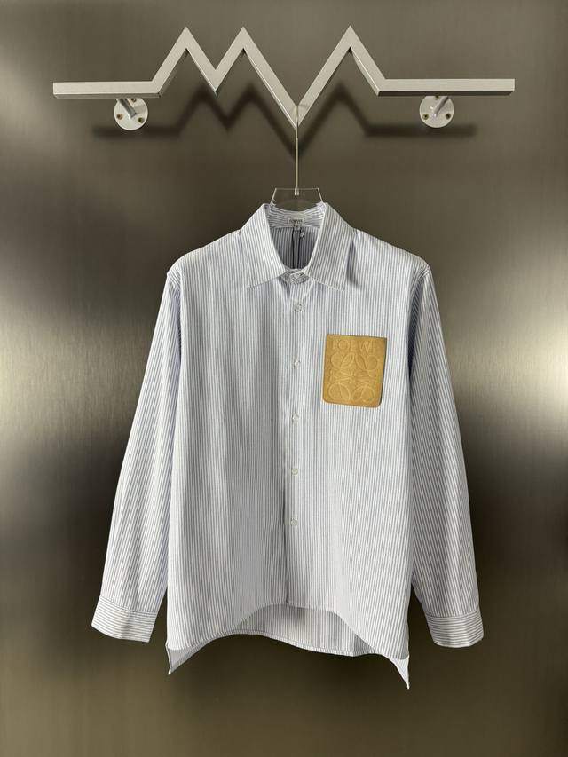Loew Leather Label Color-Woven Vertical Stripe Shirt Wide Fit Oversized Original