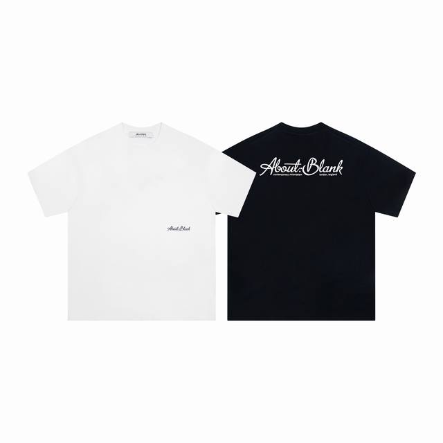 1102#Uk.Niche Brand About:Blank Printed Letter Short-Sleeve T-Shirt Features A 3