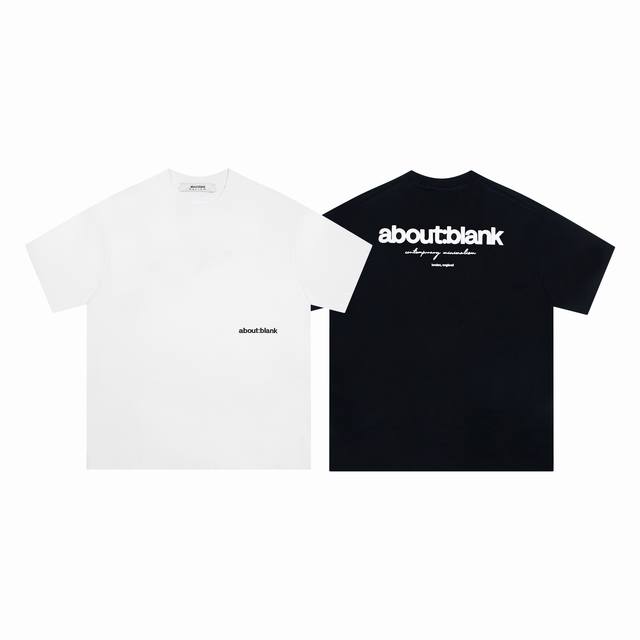 1101#Uk.Niche Brand About:Blank Printed Letter Short-Sleeve T-Shirt Features A 3