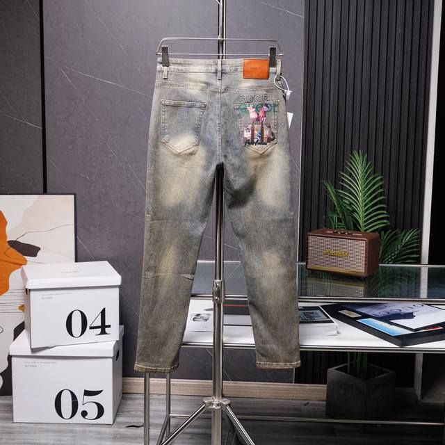 Available Gucci Fall/Winter New Arrival Bestseller Relaxed Denim Pants With High
