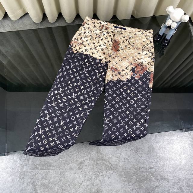 Louis Vuitton Louis Vuitton Jacquard Lv Fiery Cloud Tie-Dye Denim Pants Unisex S