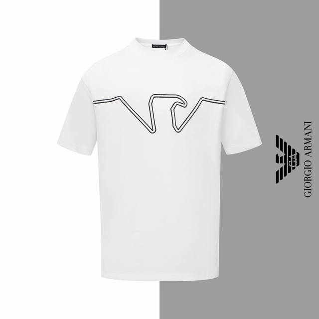 Style Number#Z115 Armani Eagle Logo Embroidered Round Neck Short-Sleeve Shirt Sa