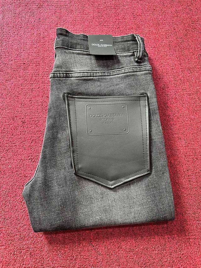 Store-Synchronized & 2025 New-Style Jeans Perfect Blue Wash Pocket Patchwork Cra
