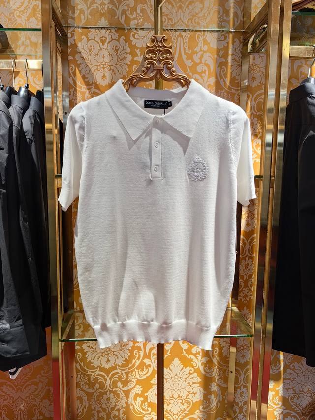2025 Ss New Knit Polo Shirt With Dg Logo Embroidery, Made With Imported Machines