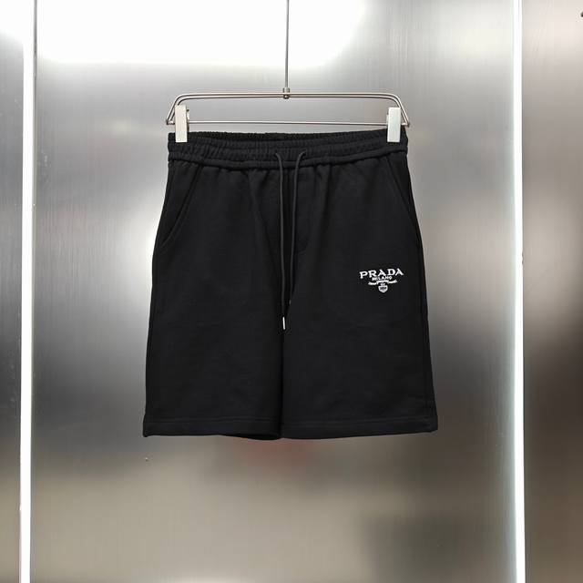 Prada 2025 Spring/Summer New Short Pants! Custom-Made 400Gsm Looped Cotton Fabri