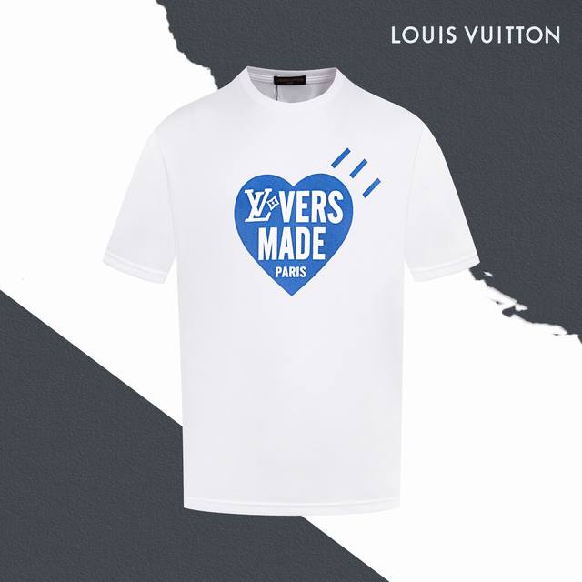 Style Number Sl85 Louis Vuitton Creative Blue Heart Letter Logo Printed Round Ne