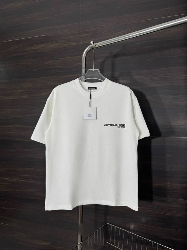 Style Number: He235 Calvin Klein-Ck Back Large Label Printed Round Neck Short-Sl