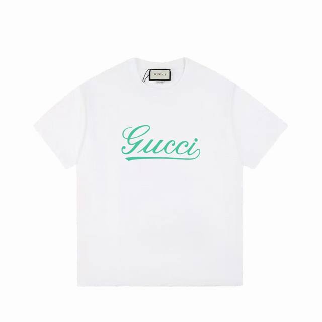 New Model Number: G756 Gucci Gucci Slogan Logo Letter Print Versatile Short-Slee