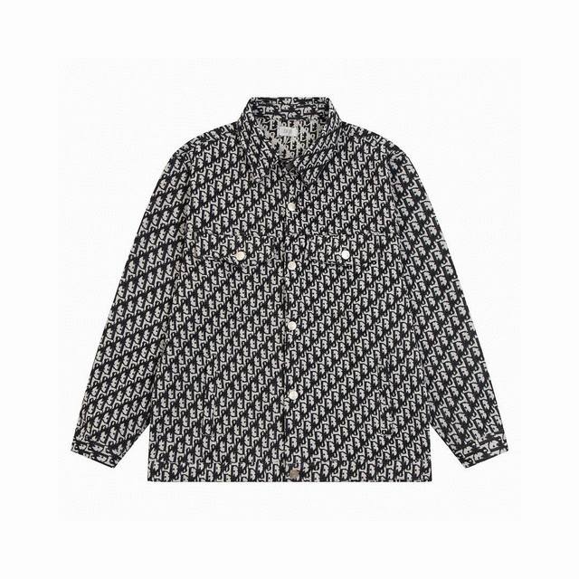 New Arrival: Style Number: B003 Dior Classic Logo All-Over Printed Jacquard Shir