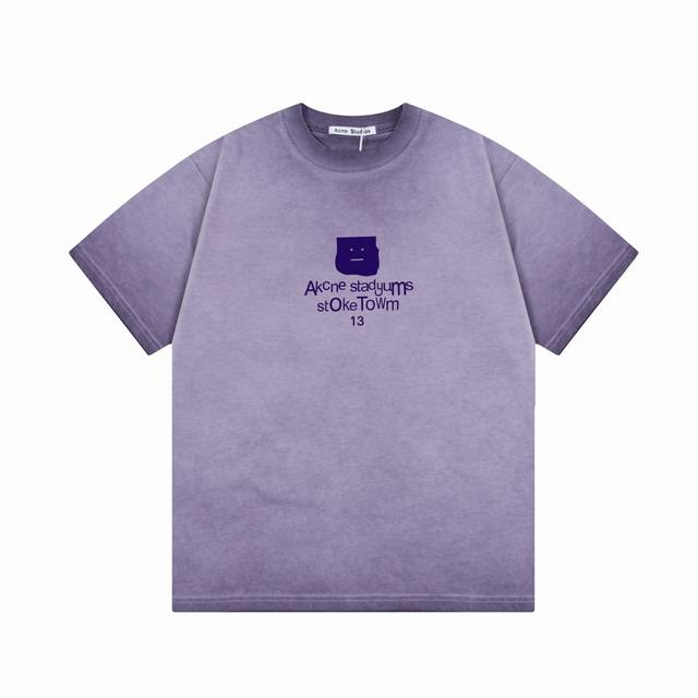 High-Quality Acne 25Ss New-Season Dyed Vintage-Style Short-Sleeve T-Shirt. . Mad