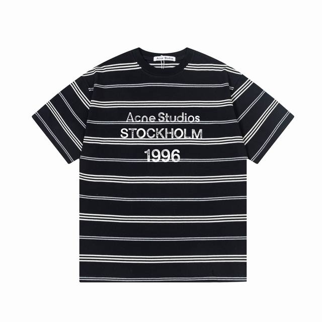 High-Quality Acne 25Ss New Striped Short-Sleeve T-Shirt Made From Premium Precis