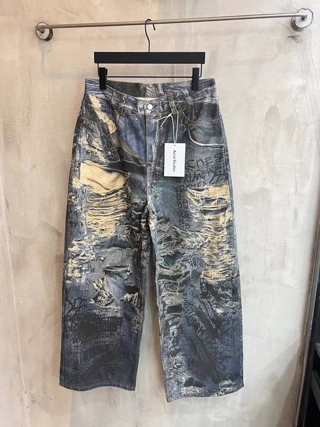 6015# Acne Studios 25Ss New Style God Pants. Ac Digital Direct-Print Floral Patt