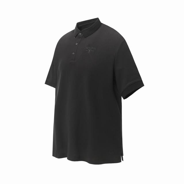 3005 Prada Basic Letter Logo Embroidered Business Polo Shirt Short-Sleeve T-Shir