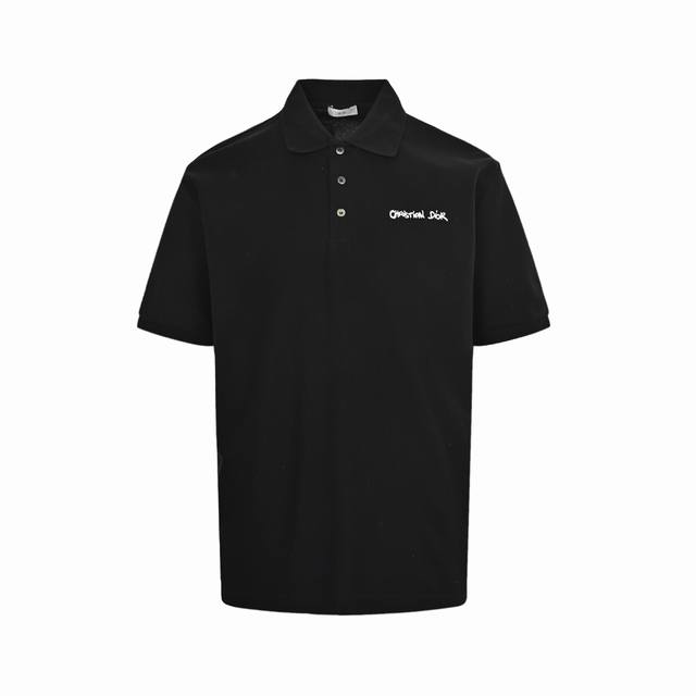 Dior Dior 25Ss Handwritten Signature Letter Embroidered Polo Shirt Original Cust