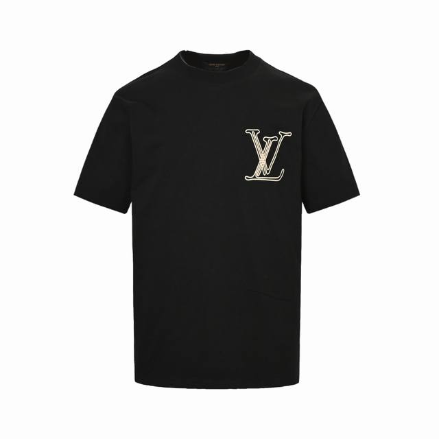 Louis Vuitton 25Ss Line Logo Foam Print Short-Sleeve Super Heavy-Duty Velvet Foa