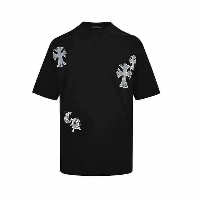 Chrome Hearts Cross Print Short-Sleeve Shirt The Fabric Is Made From 280Gsm Comb